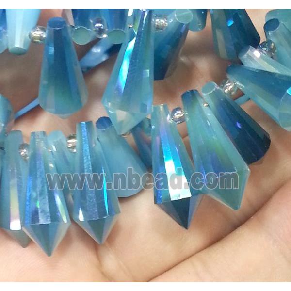 Chinese crystal glass bead, faceted teardrop