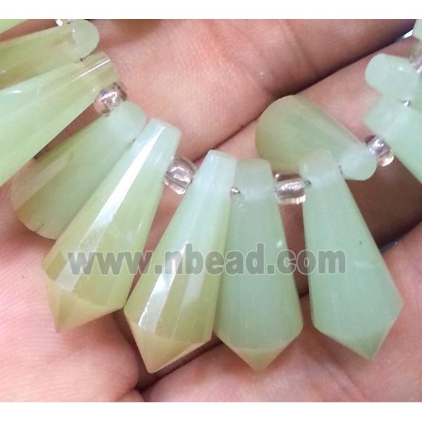 Chinese crystal glass bead, faceted teardrop