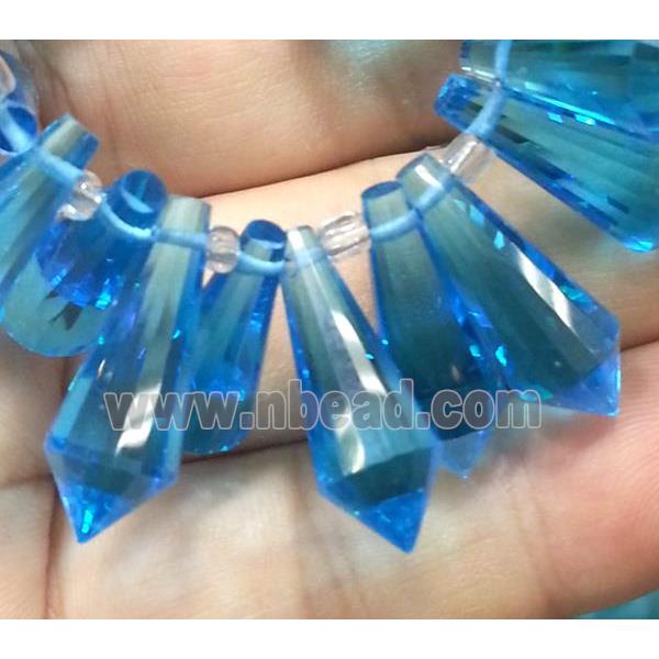 Chinese crystal glass bead, faceted teardrop