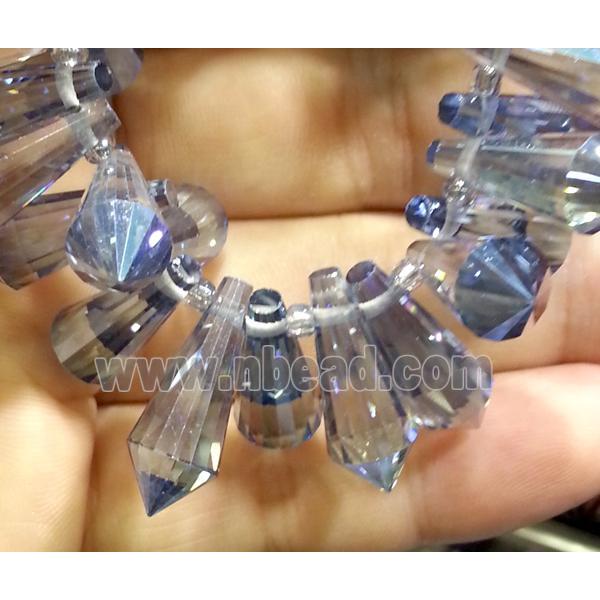 Chinese crystal glass bead, faceted teardrop