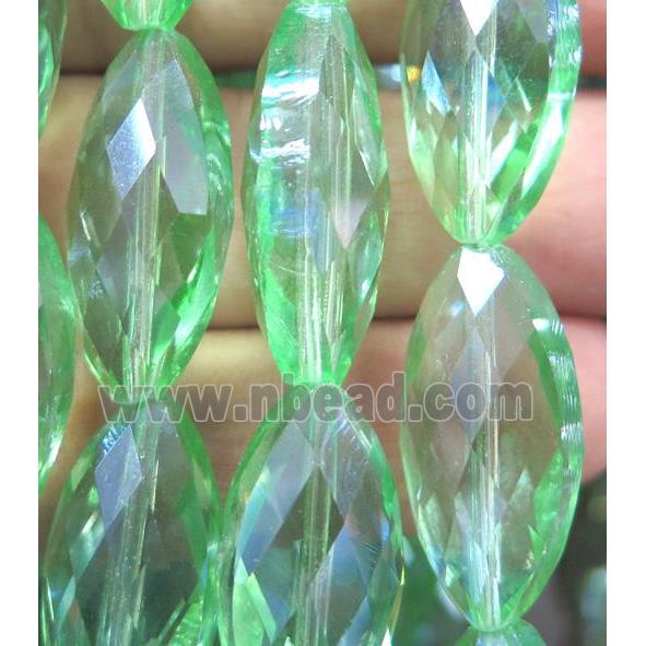 Chinese crystal glass bead, faceted oval