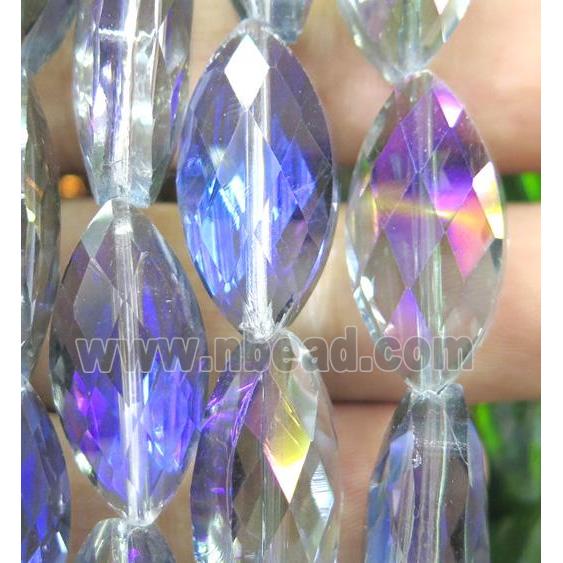 Chinese crystal glass bead, faceted rice