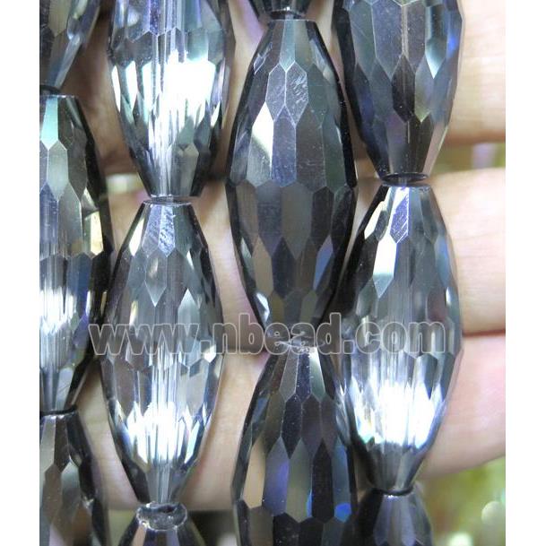 Chinese crystal glass bead, faceted rice