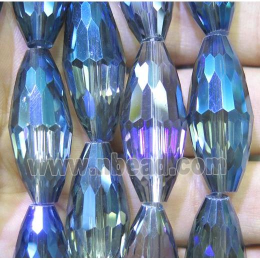 Chinese crystal glass bead, faceted rice