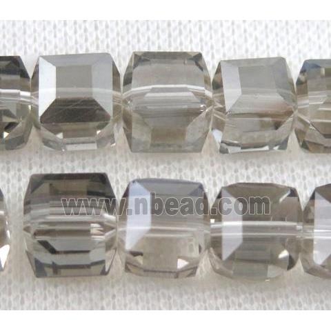 chinese crystal glass bead, faceted cube