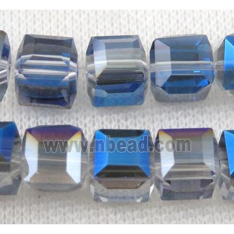 chinese crystal glass bead, faceted cube