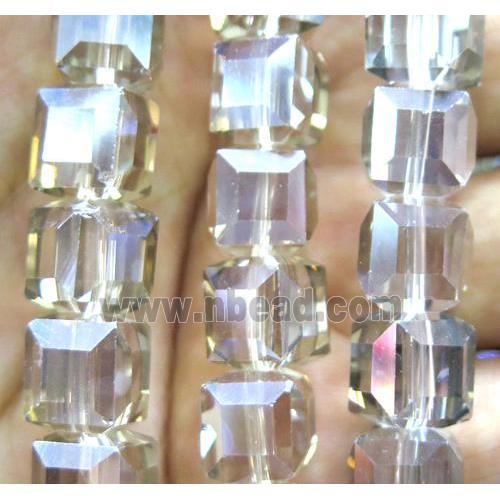 chinese crystal glass bead, faceted cube