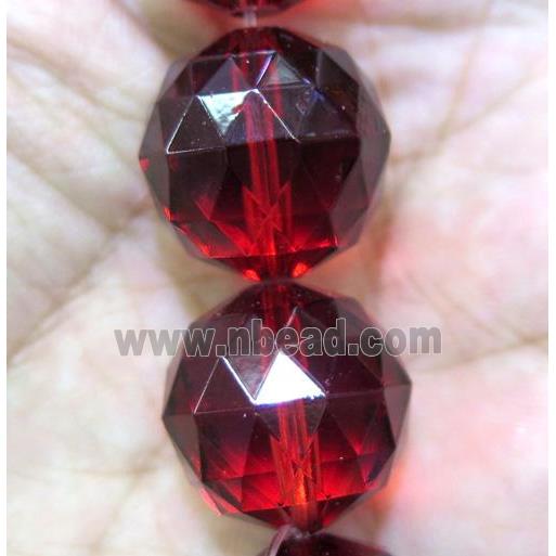 chinese crystal glass bead, faceted round