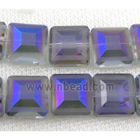 chinese crystal glass bead, faceted square