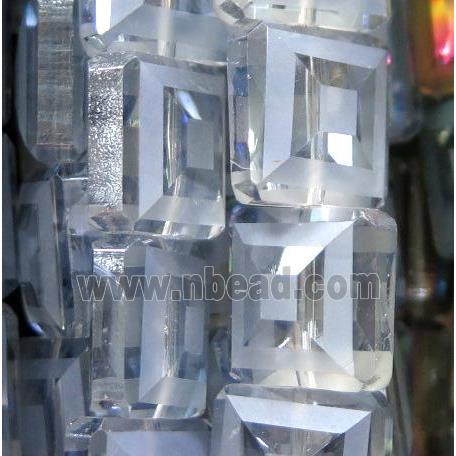 chinese crystal glass bead, faceted square