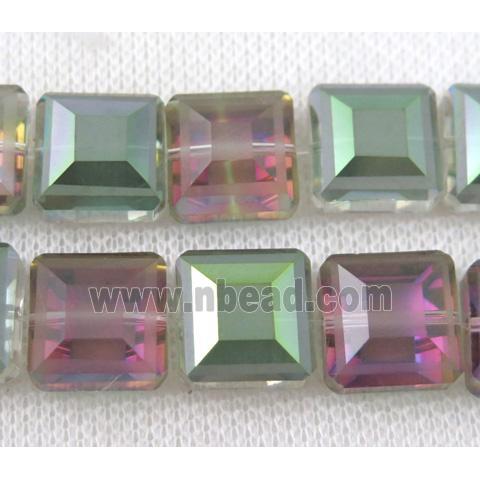 chinese crystal glass bead, faceted square