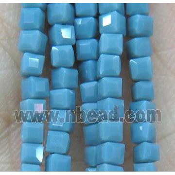 chinese crystal glass bead, faceted cube