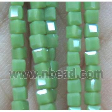 chinese crystal glass bead, faceted cube