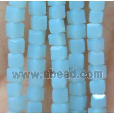 chinese crystal glass bead, faceted cube