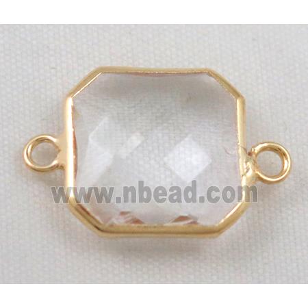 Chinese crystal glass connector, faceted square