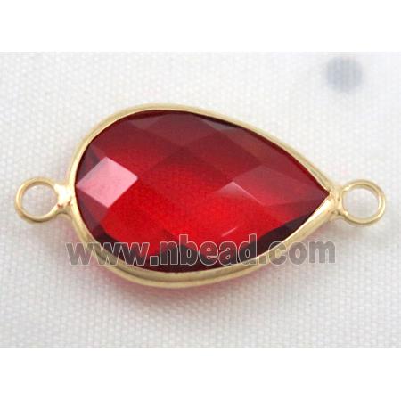 Chinese crystal glass connector, faceted teardrop