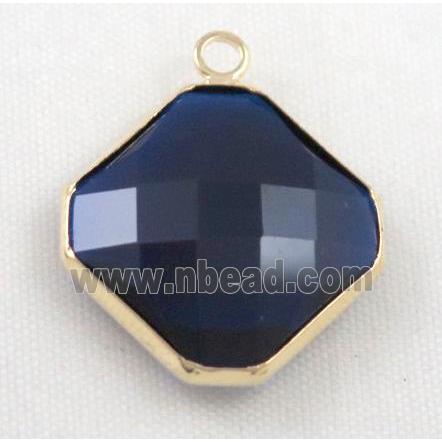 Chinese crystal glass pendant, faceted square