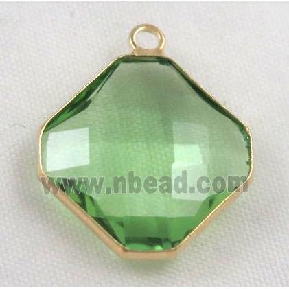 Chinese crystal glass pendant, faceted square