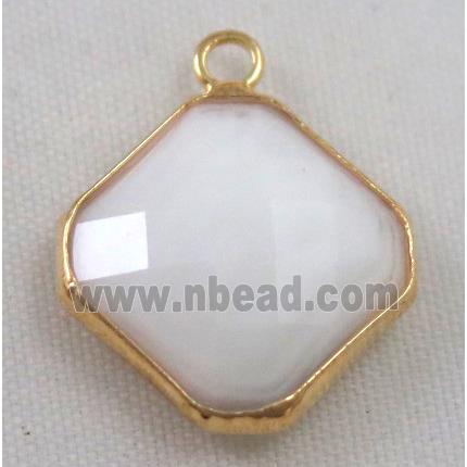 Chinese crystal glass pendant, faceted square