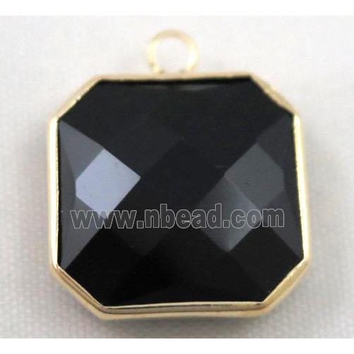 Chinese crystal glass pendant, faceted square