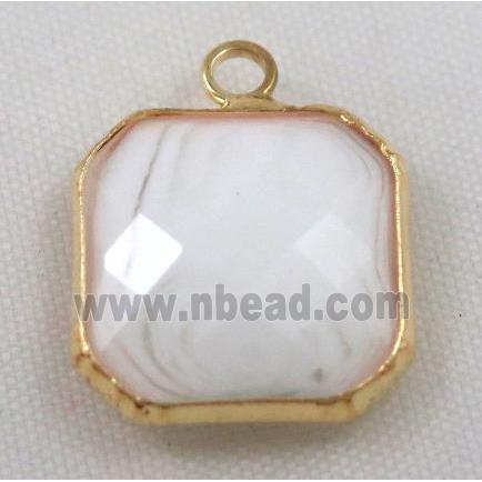 Chinese crystal glass pendant, faceted square