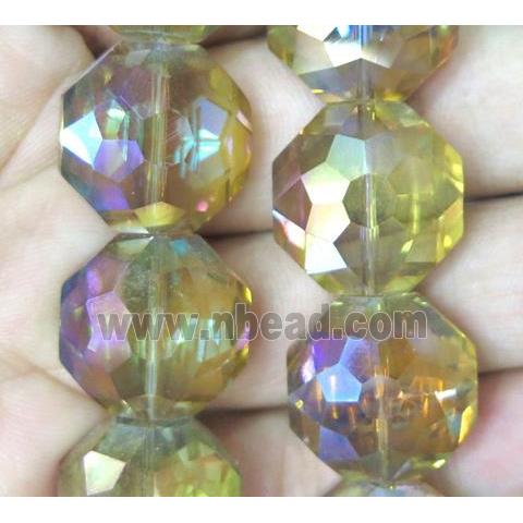 Chinese crystal bead, faceted flat round