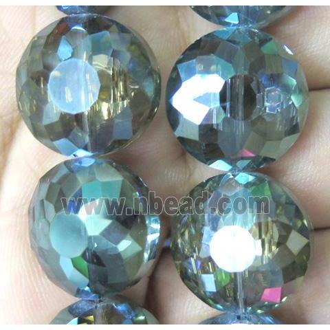 Chinese crystal bead, faceted flat round