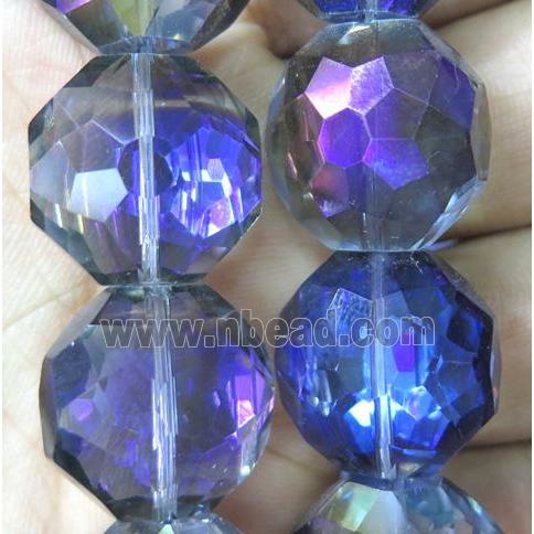 Chinese crystal bead, faceted flat round