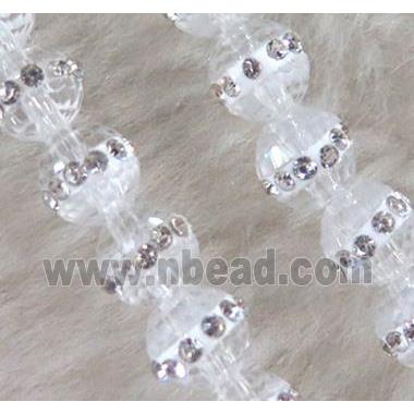 Chinese crystal bead with rhinestone, faceted round