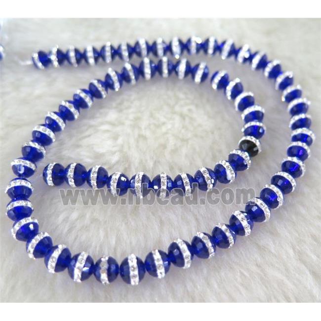 Chinese crystal bead with rhinestone, faceted round