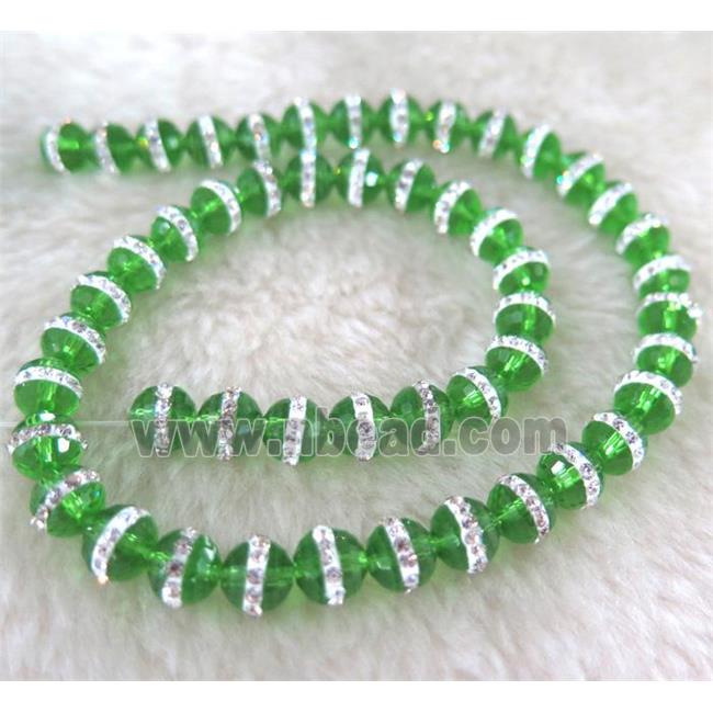 Chinese crystal bead with rhinestone, faceted round