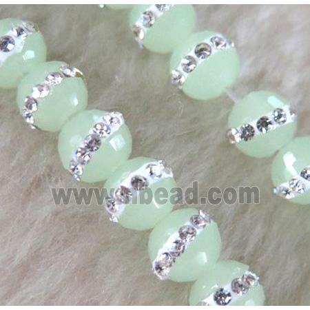 Chinese crystal bead with rhinestone, faceted round