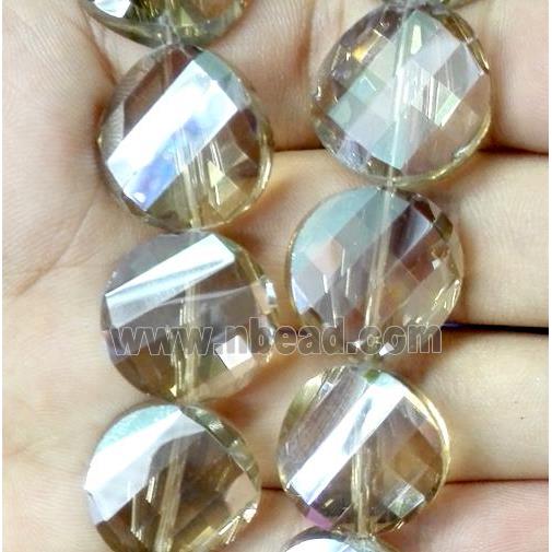 chinese crystal bead, faceted, twist round