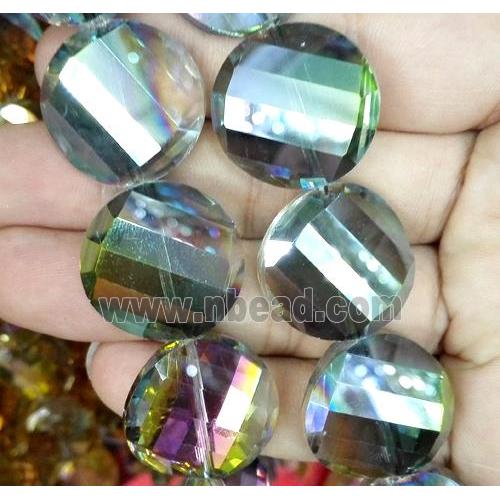 chinese crystal bead, faceted, twist round