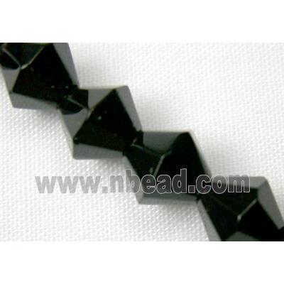 Jet Glass Beads, bicone