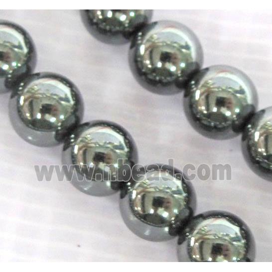 round black Hematite beads, no-Magnetic