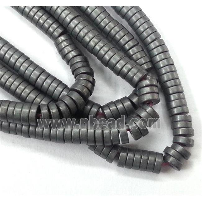 matte Hematite heishi disc beads, no-Magnetic