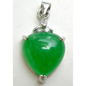 Green Jade Heart Pendant