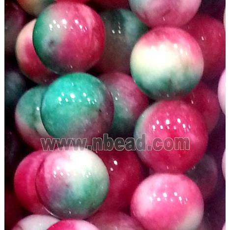 Jade beads, Round, colorful