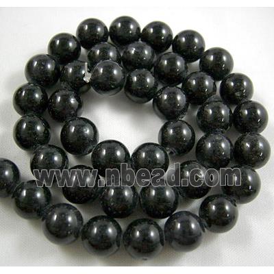 Jade beads, Round, jet