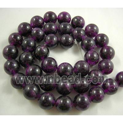 Jade beads, Round, Dark purple