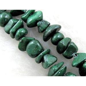 Erose jade bead, Dye chips, stabile