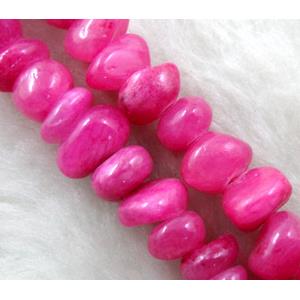 mashan jade bead chip, hotpink dye