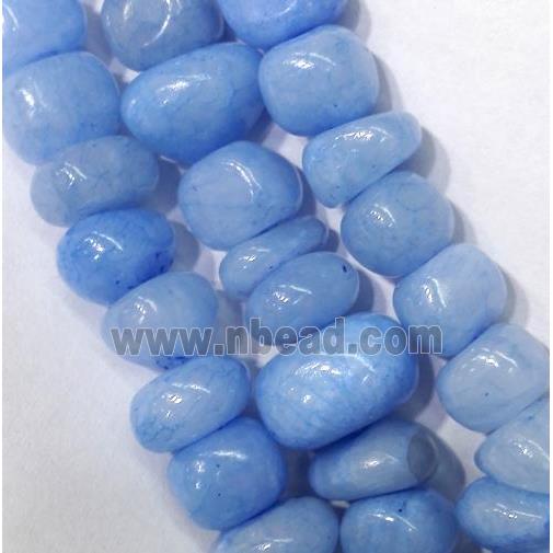 blue jade beads, freeform chips, stabile