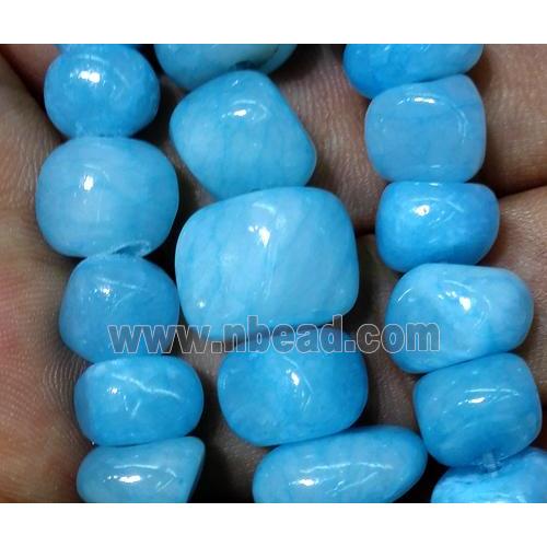 aqua jade beads, freeform chips, stabile