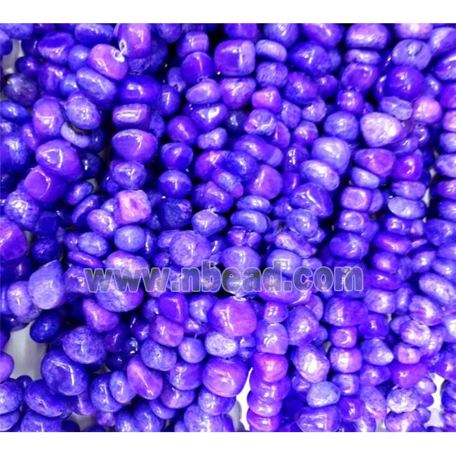 purple jade beads, freeform chips, stabile