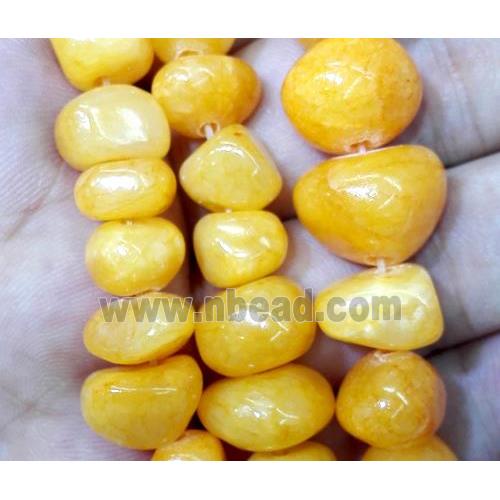 orange jade beads, freeform chips, stabile