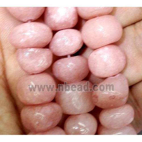 pink jade beads, freeform chips, stabile