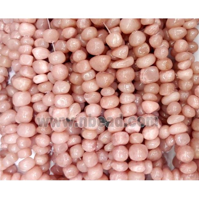 pink jade beads, freeform chips, stabile