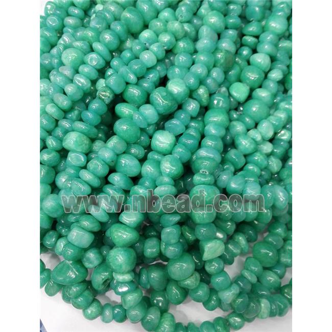 green jade beads, freeform chips, stabile